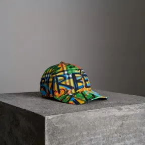 博百利/Burberry  涂鸦格纹棒球帽 (琥珀黄)  40753501