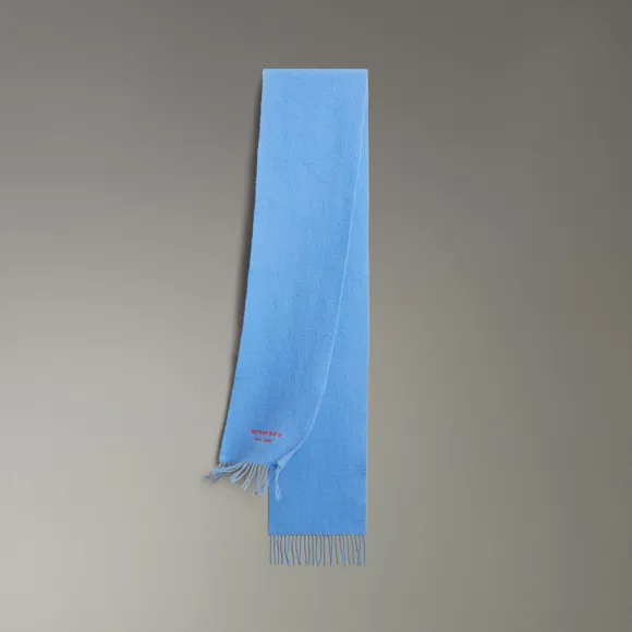 博百利/Burberry  刺绣羊绒绒头围巾 (蓝黄玉色)  40753581