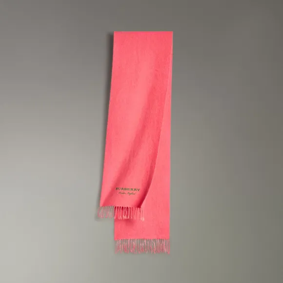 博百利/Burberry  刺绣羊绒绒头围巾 (珊瑚色)  40753591