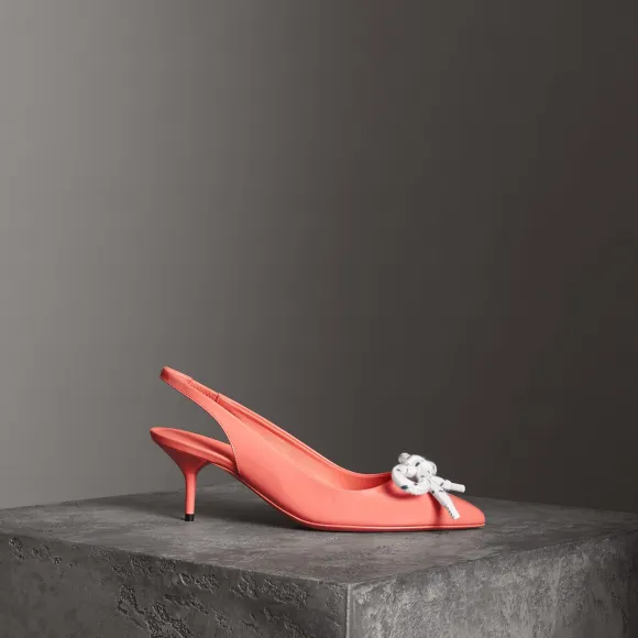 博百利/Burberry 女士 绳圈装饰漆皮露跟高跟鞋 (杜鹃粉红) 40757211