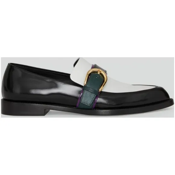 博百利/Burberry 女士 拼色皮革孟克鞋 (黑色) 40757291