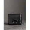 博百利/Burberry 女士 小号皮革 D 型环包 (黑色) 40766451