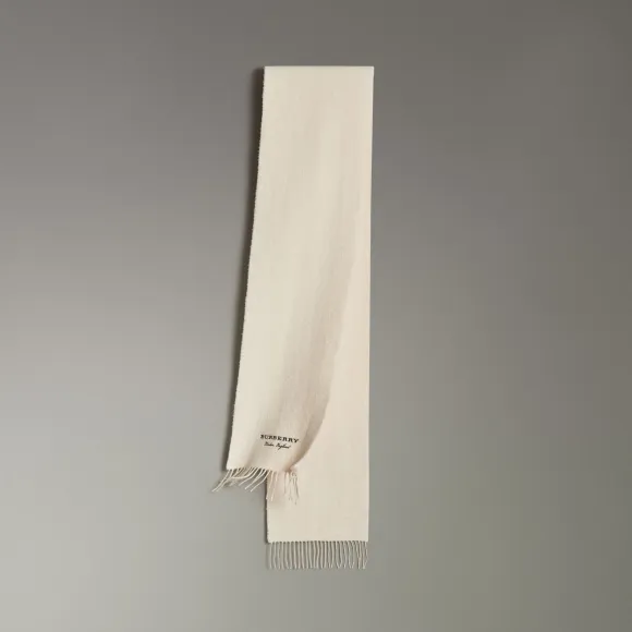 博百利/Burberry  刺绣羊绒绒头围巾 (象牙色)  40766991