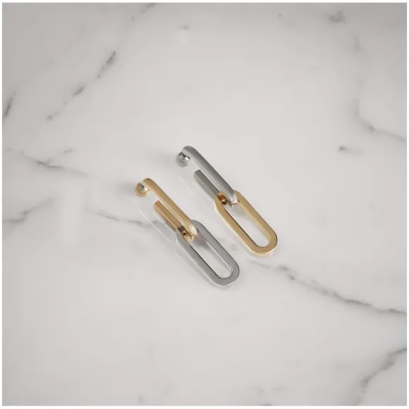 博百利/Burberry 女士 镀金镀钯金链式吊坠耳环 (浅金色 / 钯金色) 40767751