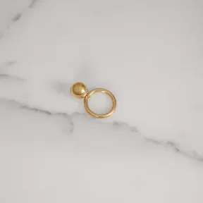 博百利/Burberry 女士 吊饰镀金戒指 (浅金色) 40767801