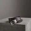博百利/Burberry 男士 London 皮革双面两用腰带 (深丁香棕色 / 黑色) - 男士  40773271