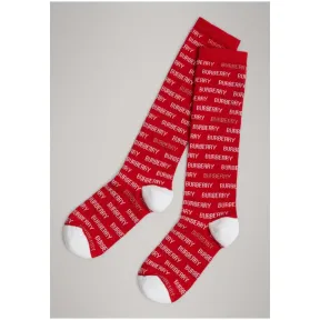 博百利/Burberry  金属感徽标棉质混纺袜 (红色)  40781761