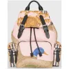 博百利/Burberry 女士 The Rucksack - 中号典藏围巾印花军旅背包 (黑色) 40799431