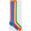 博百利/Burberry  金属感条纹嵌花混纺棉袜 (彩虹色)  40801281
