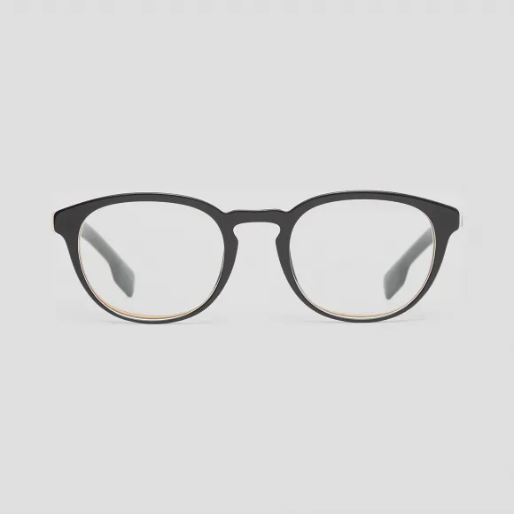 博百利/Burberry 标志性条纹装饰圆弧形光学镜框 (黑色)  40805341