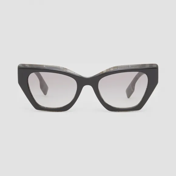 博百利/Burberry 蝴蝶框太阳眼镜 (透明深灰色) - 女士  40808341