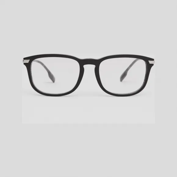 博百利/Burberry 格纹装饰长方形光学镜框 (黑色) 40827251