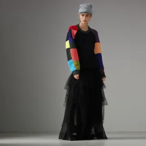 博百利/Burberry 女士 网眼薄纱塔裙 (黑色) 45480711