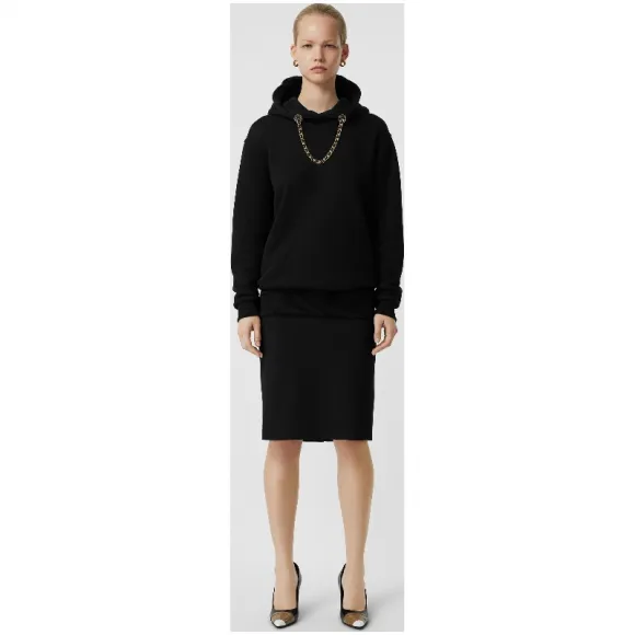 博百利/Burberry 女士 高腰羊毛铅笔裙 (黑色) 45482941