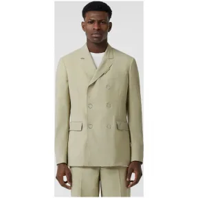 博百利/Burberry 男士 修身剪裁按扣羊毛量裁外套 (抹茶绿)  45582261