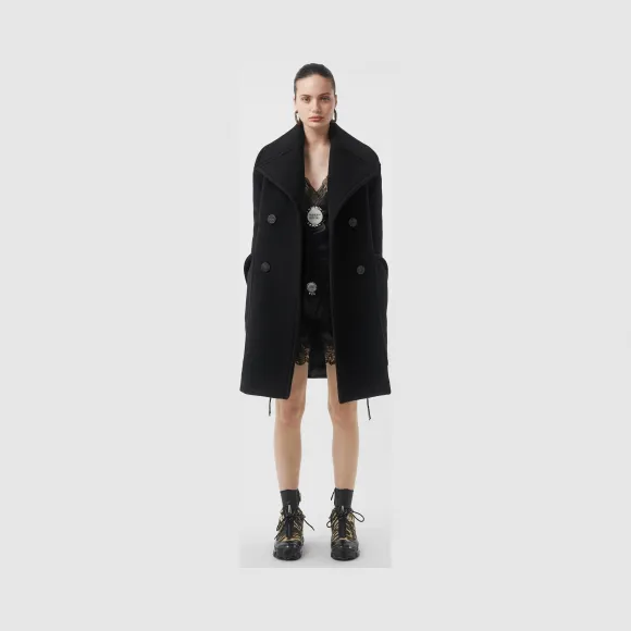 博百利/Burberry 女士 瓶盖细节缎面拼蕾丝短裤 (黑色) 45625001