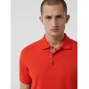 博百利/Burberry 男士 格纹开襟棉质 Polo 衫 (亮红色) - 男士  80009141