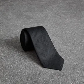 博百利/Burberry 男士 现代剪裁格纹丝质领带 (黑色) - 男士  80018011