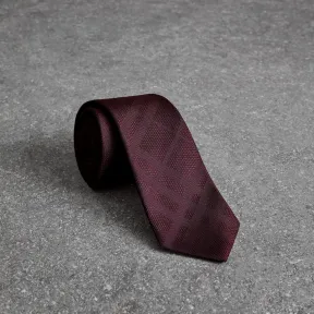 博百利/Burberry 男士 现代剪裁格纹丝质领带 (深红色) - 男士  80018021