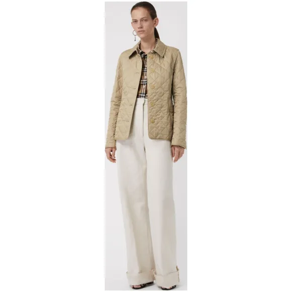 博百利/Burberry 女士 菱形绗缝外套 (帆布色) 80025471