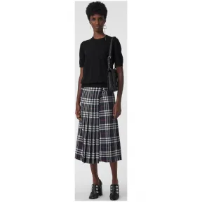 博百利/Burberry 女士 水手领美利奴羊毛衫 (黑色) 80040061