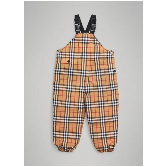 博百利/Burberry  防渗雨 Vintage 格纹羽绒背带裤 (古典黄色)  80040621