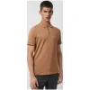 博百利/Burberry 男士 格纹开襟棉质 Polo 衫 (驼色) - 男士  80052821