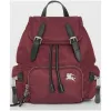 博百利/Burberry 女士 The Rucksack - 小号羽绒尼龙斜背式军旅背包 (勃艮第酒红色) 80067171
