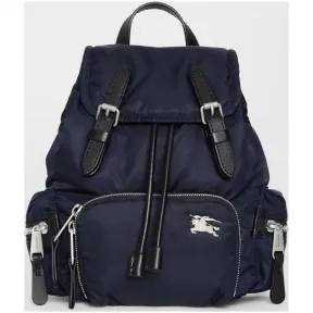 博百利/Burberry 女士 The Rucksack - 小号羽绒尼龙斜背式军旅背包 (墨蓝色) 80067191