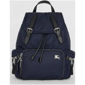 博百利/Burberry 女士 The Rucksack - 中号填充尼龙拼皮革军旅背包 (墨蓝色) 80067231