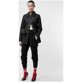 博百利/Burberry 女士 口袋装饰平织棉运动裤 (黑色) 80071671