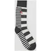 博百利/Burberry 男士 对比条纹混纺棉袜 (白色 / 炭灰色)  80072531
