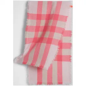 博百利/Burberry 儿童用品 轻盈格纹羊毛混纺围巾 (浅花色) - 童装  80072771