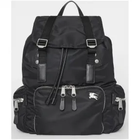 博百利/Burberry 男士 The Rucksack - 大号飞行员尼龙拼皮革军旅背包 (黑色) - 男士  8007710