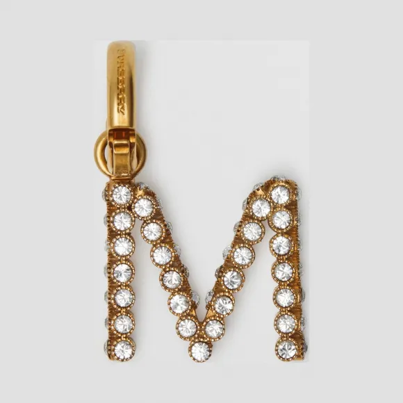 博百利/Burberry M 字母人造水晶吊饰 (水晶色) - 女士  80080081