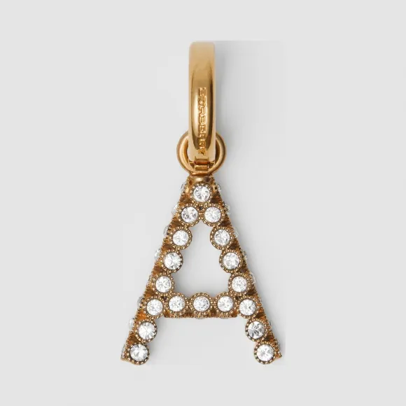 博百利/Burberry A 字母人造水晶吊饰 (水晶色) - 女士  80080481