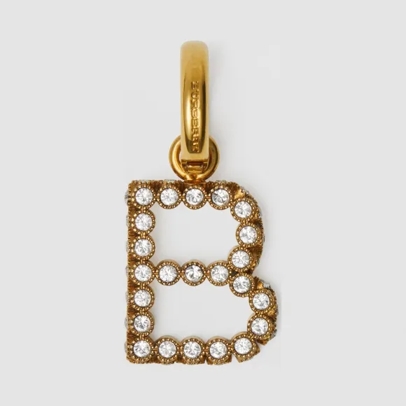 博百利/Burberry B 字母人造水晶吊饰 (水晶色) - 女士  80080531