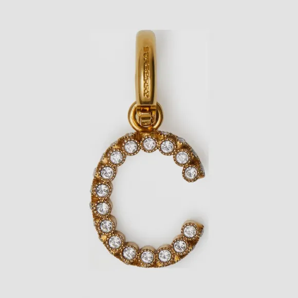 博百利/Burberry C 字母人造水晶吊饰 (水晶色) - 女士  80080621