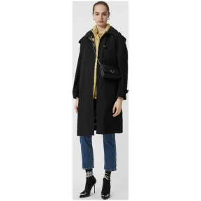 博百利/Burberry 女士 可拆式连帽轻薄嘎巴甸轻便大衣 (黑色) 80080801