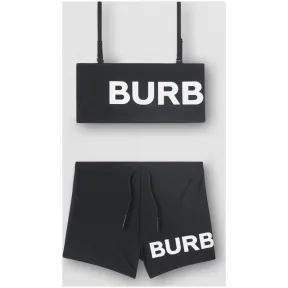 博百利/Burberry 儿童用品 徽标印花比基尼 (黑色)  80091221