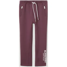 博百利/Burberry 儿童用品 徽标印花轻盈运动裤 (深红色)  80091701