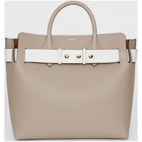 博百利/Burberry 女士 The Belt - 中号三色皮革铆钉装饰贝尔特包 (矿灰色) 80095591