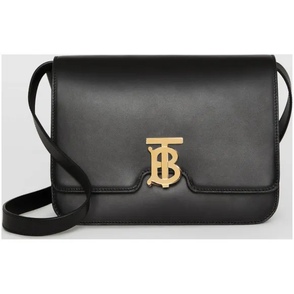 博百利/Burberry 女士 TB 中号专属标识皮革锁扣包 (黑色) 80103351