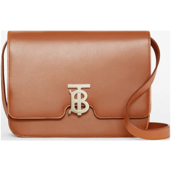 博百利/Burberry 女士 TB 中号专属标识皮革锁扣包 (麦棕色) 80103371