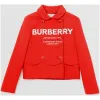 博百利/Burberry 儿童用品 徽标印花绉丝平织双排扣外套 (亮红色)  80111721