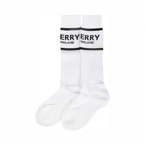 博百利/Burberry 女士 徽标嵌花混纺棉袜 (白色)  80114771