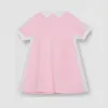 博百利/Burberry 童装 压花徽标棉质珠地网眼布 Polo 衫式连衣裙 (浅霓彩粉)  80119421