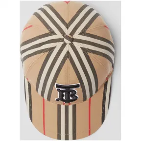 博百利/Burberry 女士 标志性条纹棒球帽 (典藏米色)  80119521