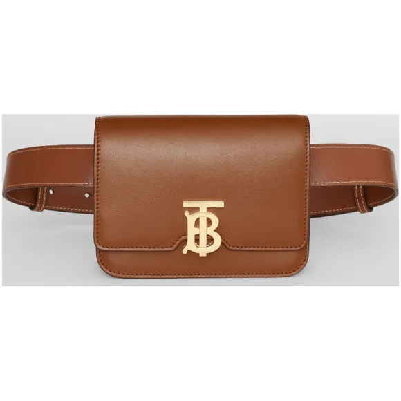 博百利/Burberry 女士 TB 专属标识束带皮革锁扣包 (麦棕色) 80122051