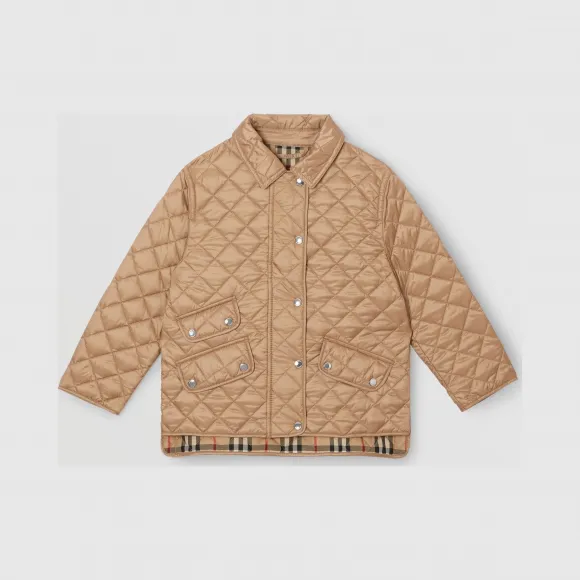 博百利/Burberry 童装 轻便菱形绗缝外套 (蜜色)  80123441